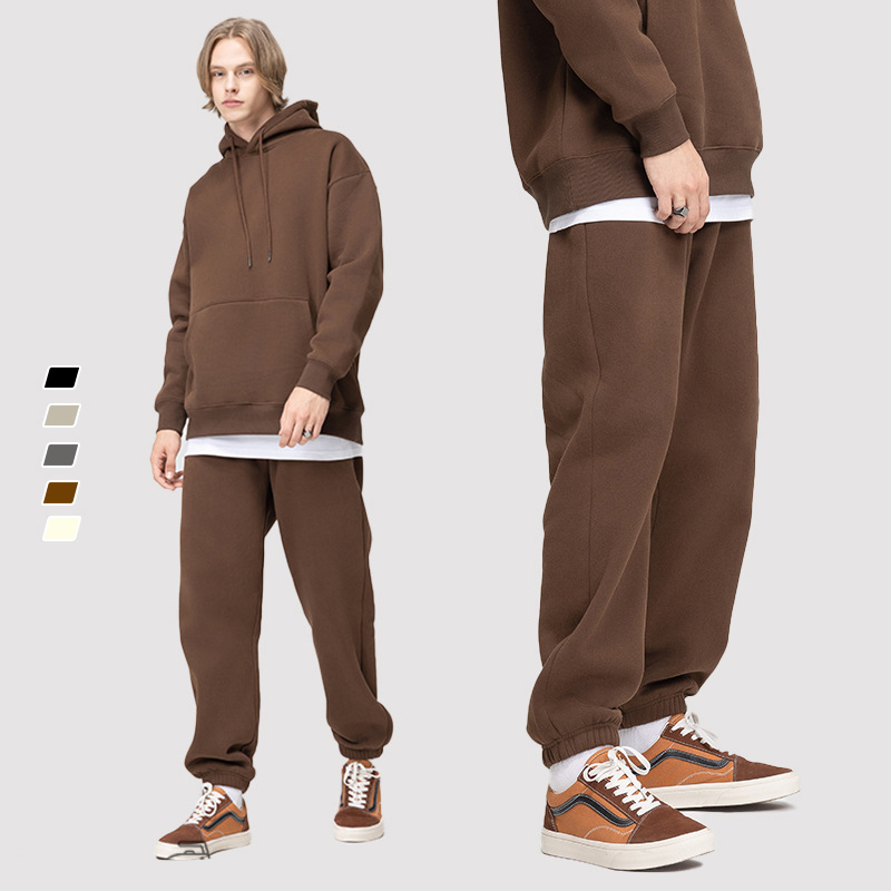 Display of brown unisex sweatpants