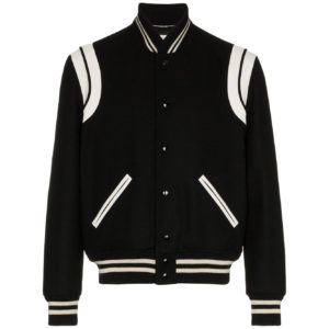 Classic Men's Slim Fit Preppy Bomber Jacket Front View