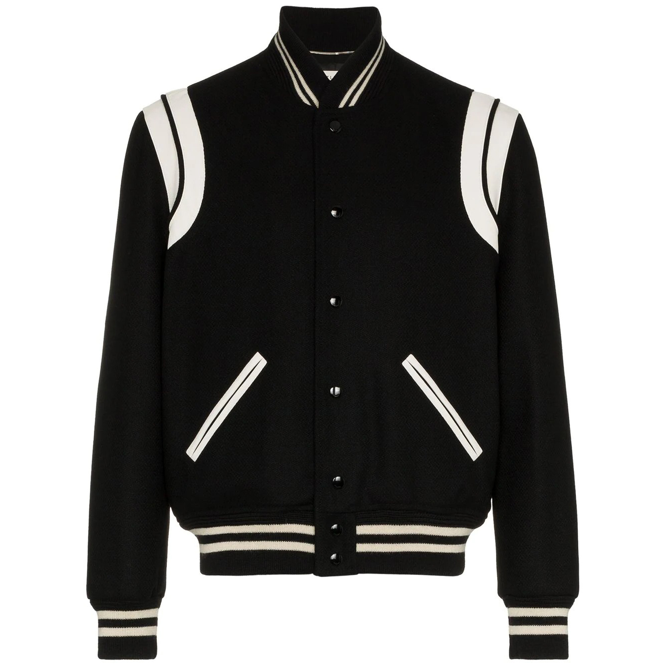 Classic Men's Slim Fit Preppy Bomber Jacket Front View