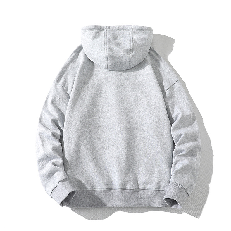 Back View of Men's Double Hood Raglan Sweatshirt