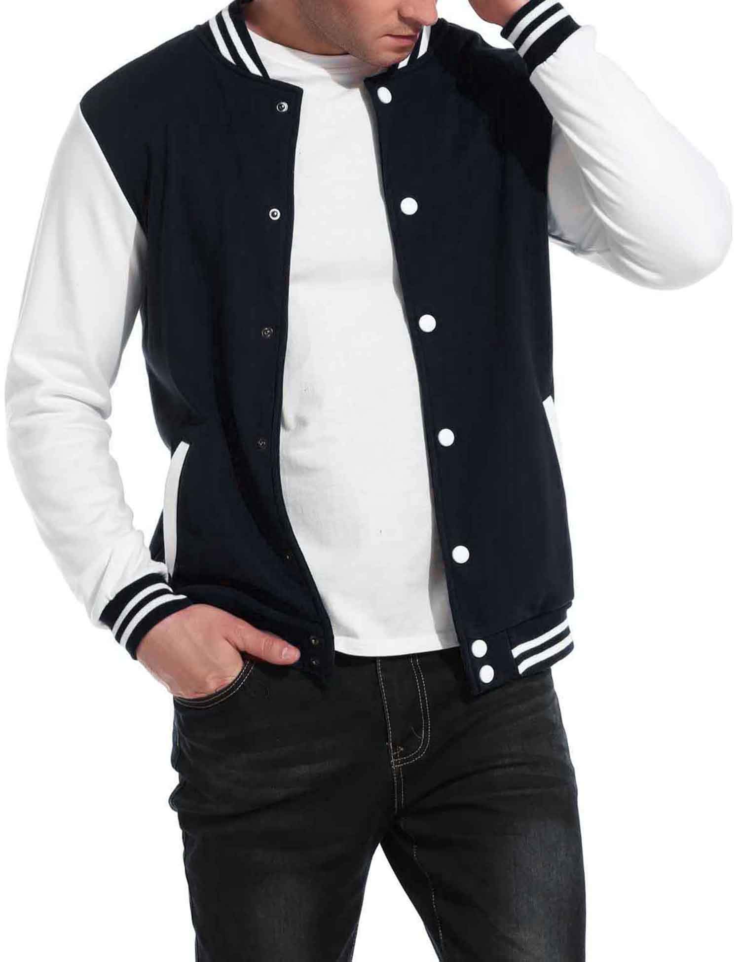 Men's Casual Slim Varsity Jacket