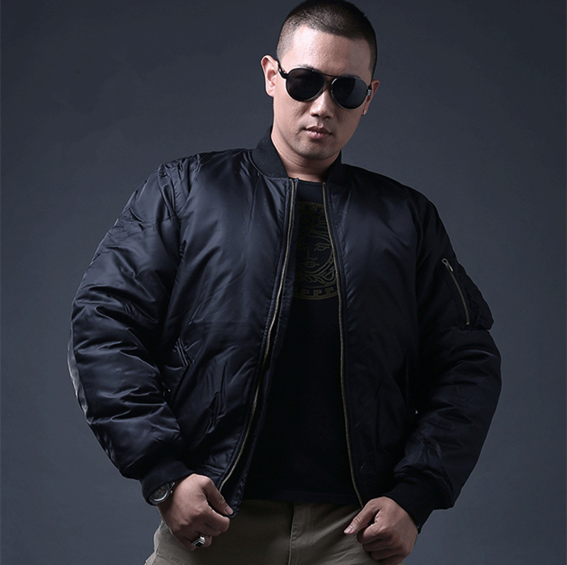 Men's Black Bomber Jacket Model Showcase