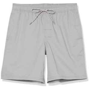 Men's gray drawstring shorts display image