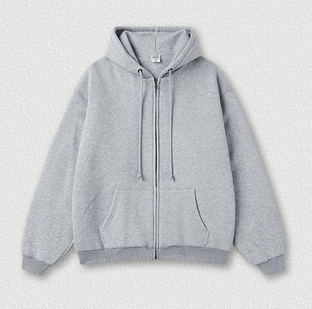 Floral gray Zip up Unisex Hoodie Display