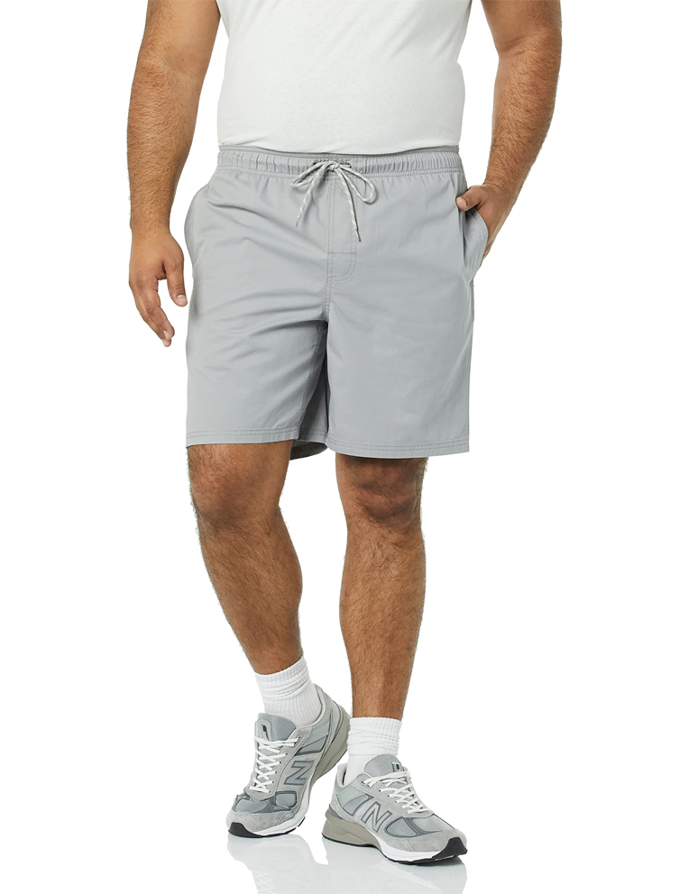 Men's Gray Drawstring Shorts Front display