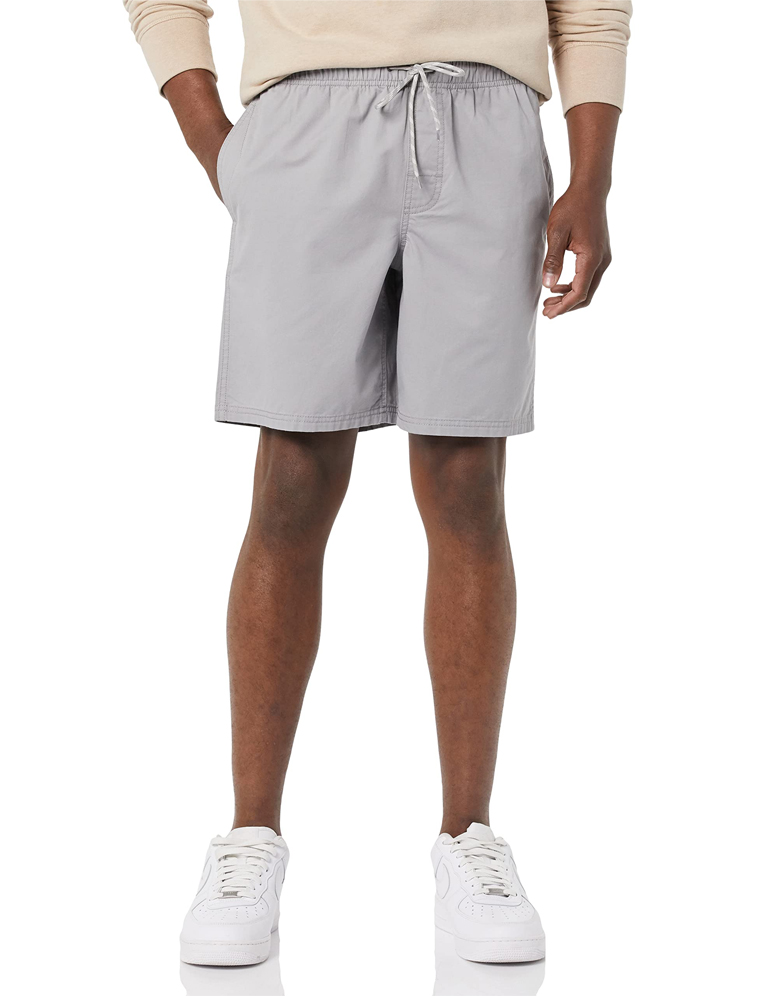 Men's Gray Drawstring Shorts Front display