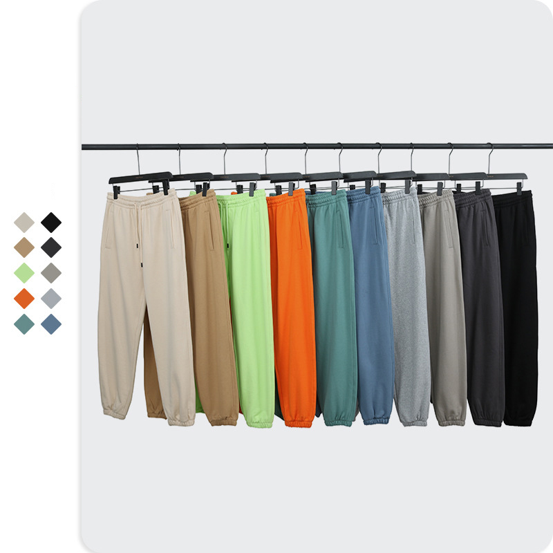 Different Color Drawstring Unisex Sweatpants Sample Display