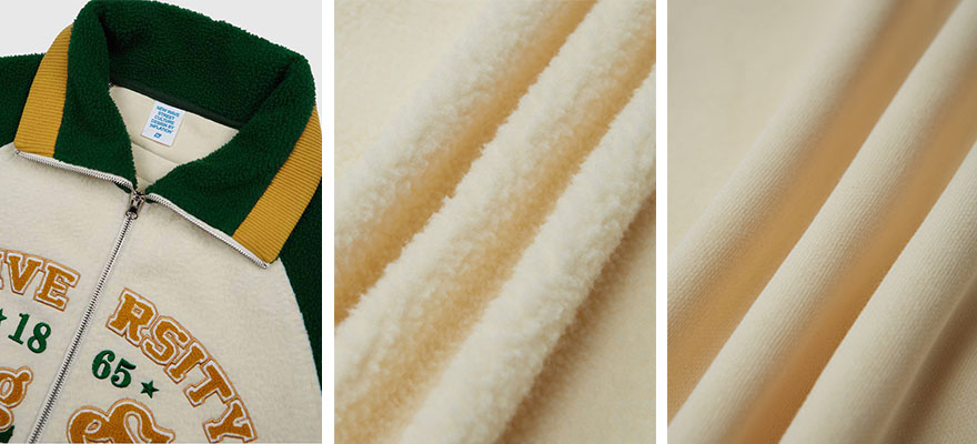 Towel embroidered varsity jacket detail