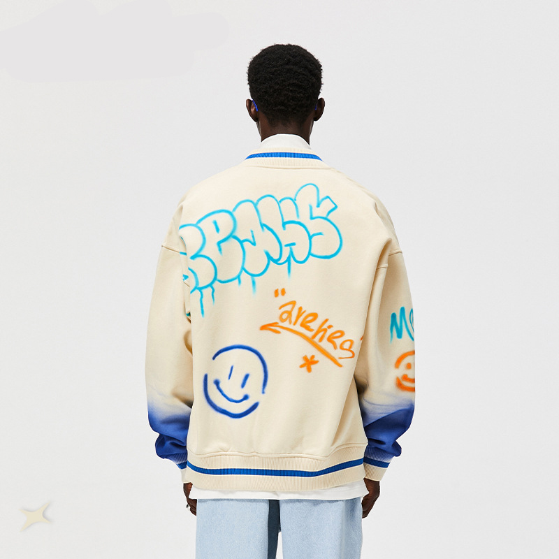 The back of the Printing Varsity Jacket is displayed