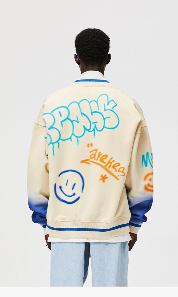 Printing Varsity Jacket back display effect