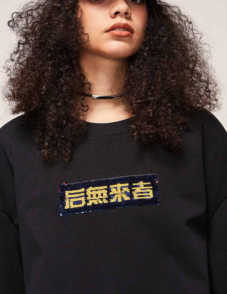 sequins embroidery t shirt