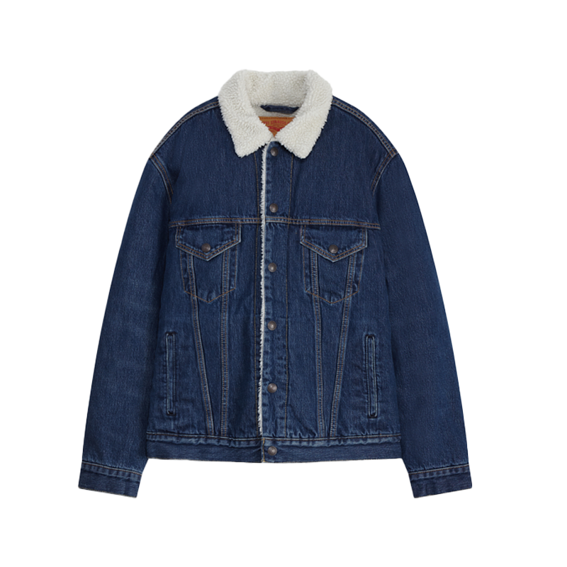 Faux sherpa denim jacket