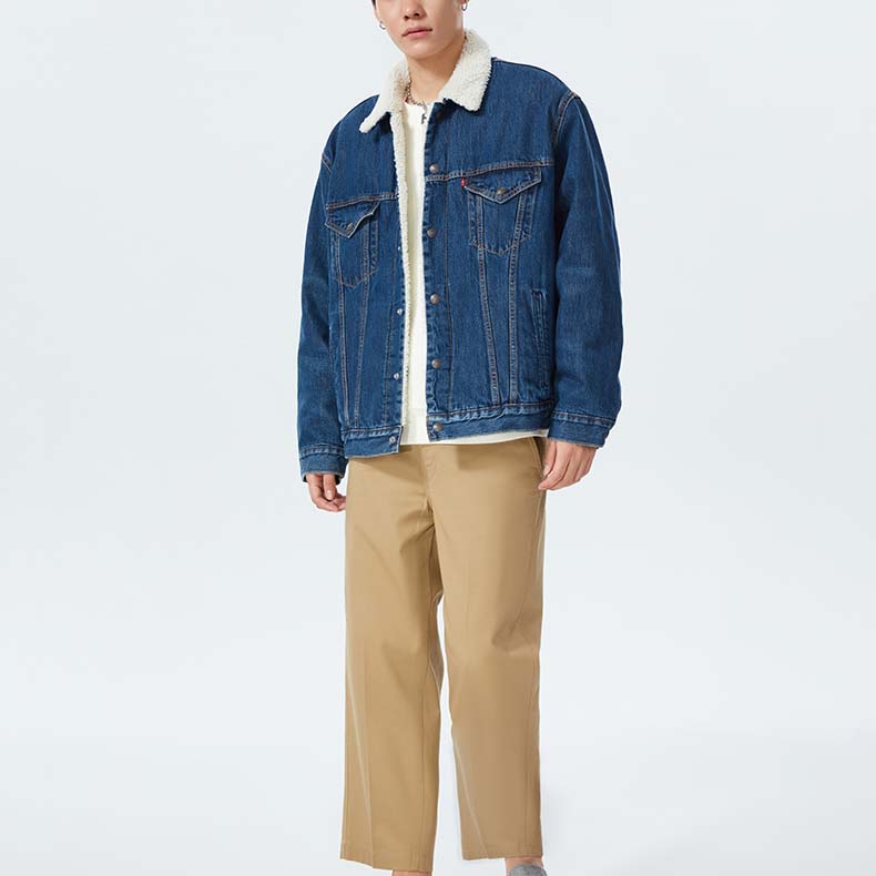 Faux sherpa denim jacket