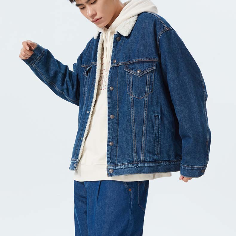 Faux sherpa denim jacket