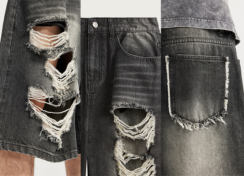 Ripped jeans detail show