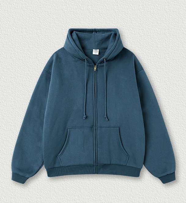 Blue Zip up Unisex Hoodie Display